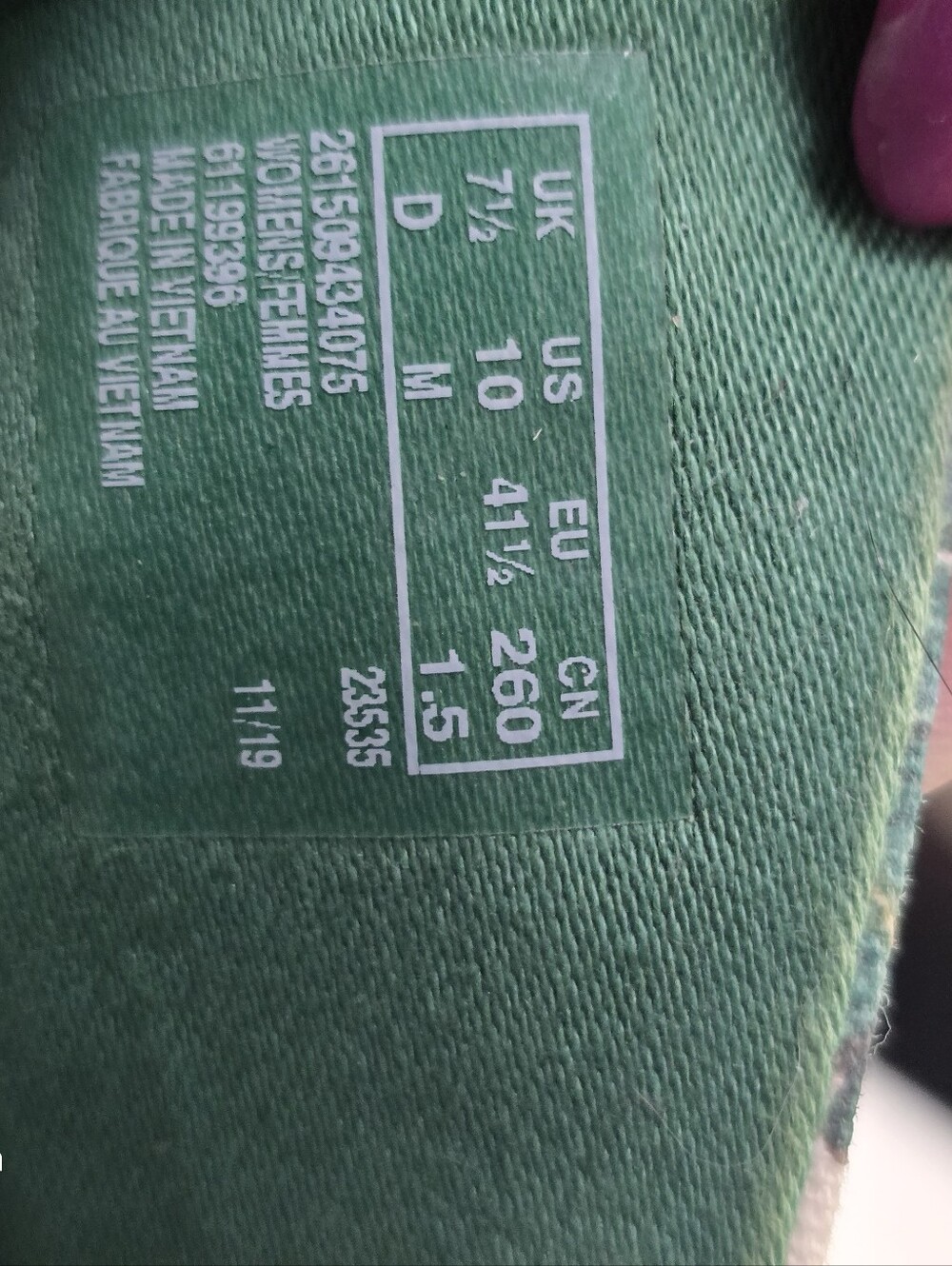 Clarks Cloudsteppers Womens Canvas Slip-on Shoes Palm Leave Step Glow Jade Sz 10 - Picture 12 of 12